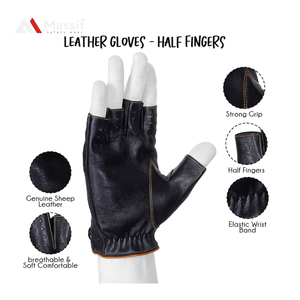 Sports de plein air gants de cyclisme VTT gants de protection moto cuir conduite motard gants - Product Image 5