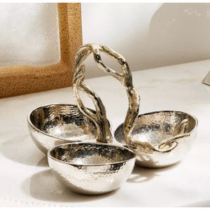 Bols de service en acier inoxydable de qualité supérieure avec support en laiton doré bol décoratif pour la maison fantaisie bols décoratifs fabriqués à la main - Product Image 3