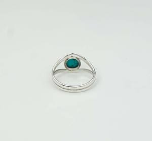 925 argent sterling massif décembre mois pierre de naissance turquoise avec lunette réglage anneau en forme d'oeil - Product Image 3