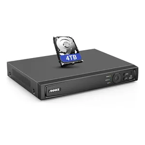 ANNKE H.265 + 4K 8CH POE NVR 1SATA MAX 6TB lecture intelligente détection de mouvement enregistreur vidéo réseau avec disque dur 4TB