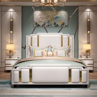 Nouvelle arrivée, lit confortable en cuir capitonné de style moderne et luxueux, taille Queen/King, pour la maison, l'hôtel, la chambre à coucher