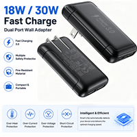HNT Wholesale PD 18W/30W Pengisi Daya Cepat Ultra-Tipis USB-A+ Port Tipe-C Pengisi Daya Dinding Portabel untuk iPhone 15/16