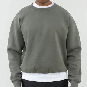 เสื้อกันหนาวผ้าฝ้ายโอเวอร์ไซส์สำหรับผู้ชายเสื้อกันหนาวคอกลมผ้าโพลีเอสเตอร์พิมพ์โลโก้ได้ตามต้องการแนววินเทจทำจาก2026 - Product Image 6