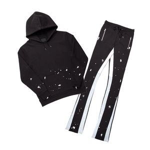 Chándal de invierno con cremallera para hombre con logotipo personalizado 2025, de secado rápido Camiseta de algodón 100% transpirable, ropa de talla grande, conjuntos sólidos personalizables - Product Image 4