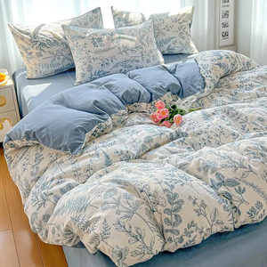 Bộ đồ giường đôi cotton giặt có thể tùy chỉnh bộ đồ giường thoáng khí thân thiện với da bộ đồ giường dệt chất lượng cao - Product Image 2