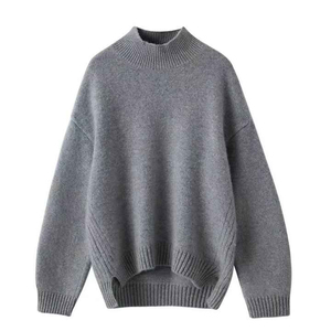 Vente en gros de pulls respirants en pure laine 100%, pull à col roulé en coton, pull tricoté d'hiver décontracté pour femmes - Product Image 3