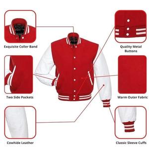 Veste bomber d'hiver pour homme de haute qualité OEM, service OEM personnalisé, doublure en laine 100% polyester, vêtements de sport d'extérieur - Product Image 5