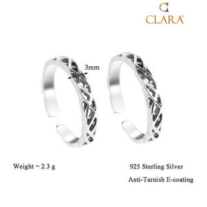 NOVAMART Fine 925 Sterling Silver Knotted <b>Toe</b> <b>Rings</b> Diamond and Zircon Set for Engagement Wedding Wholesale Export - Product Image 4