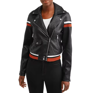 ผลิตเสื้อแจ็คเก็ตหนังแท้คุณภาพพรีเมียมสำหรับผู้หญิง สีพื้น ปรับแต่งได้ - Product Image 1