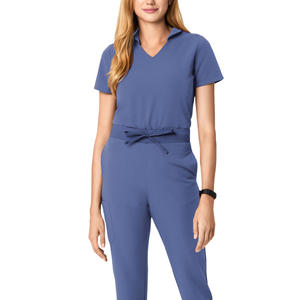 Uniformes Médicos de Spandex/Poliéster con Logotipo Personalizado del Fabricante Directo, Cuello Multiusos, Tallas Grandes, Conjuntos de Uniformes de Enfermera - Product Image 2