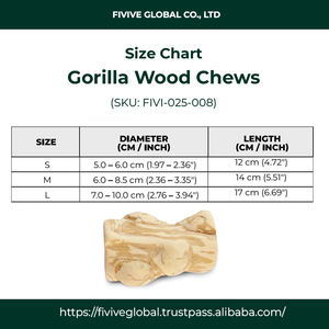 Fabriqué en bois naturel durable, le jouet à mâcher pour gorille offre un nettoyage dentaire sûr et dissuade la mastication destructrice à la maison. - Product Image 2