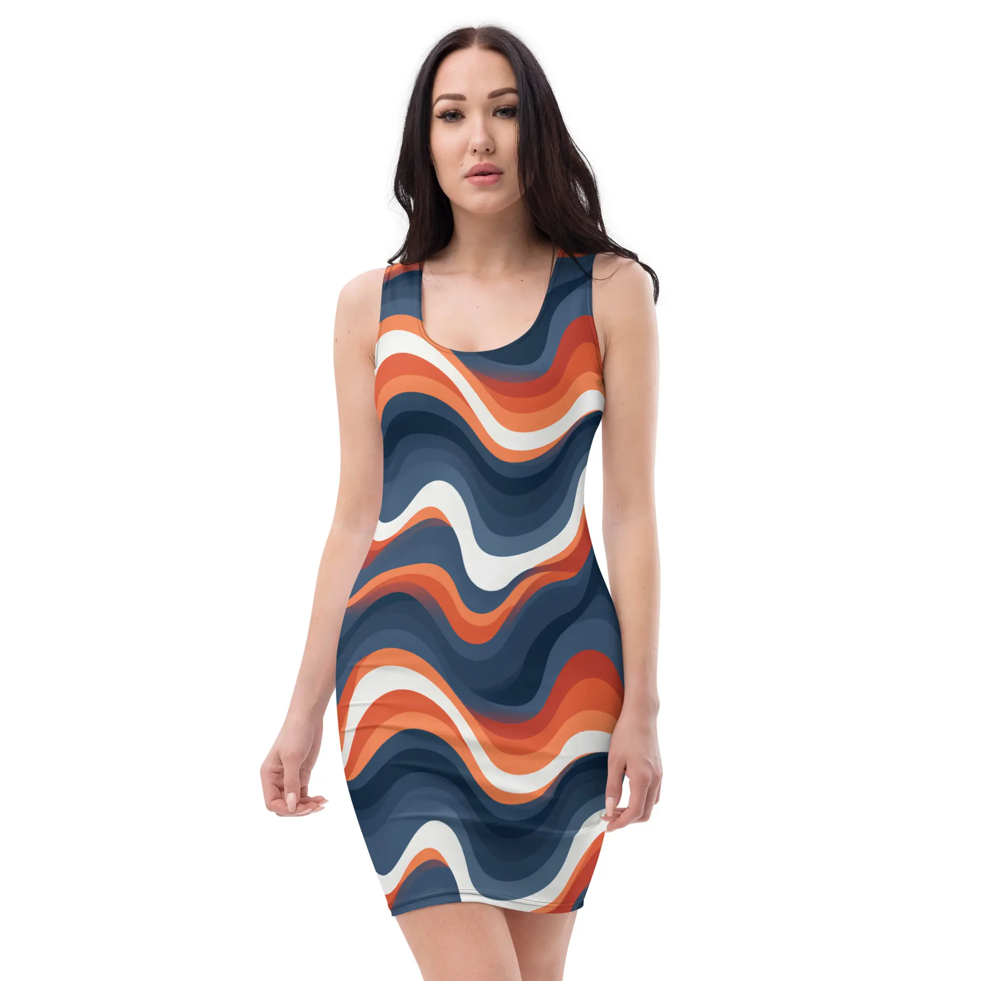 Attraktive Welle Stilvolles kreatives Design Hochwertige Nachfrage Mädchen Kleid Moderne Casual Party Abend Bodycon Fit Kleid für Frauen