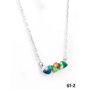 Collier artisanal sud-ouest en opale paon dahlia avec incrustation en argent sterling - Product Image 3