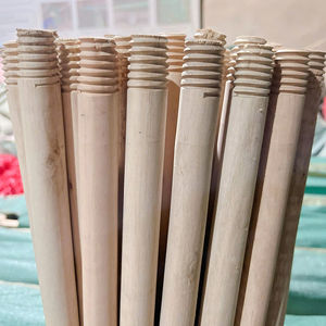 Eco-Friendly Natural Eucalyptus Wood <b>Broom</b> Handle with PVC Head 150cm Length Wholesale - Product Image 1