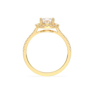 REYES Bague en diamant HPHT CVD de taille coussin 1.73 carats pour femme, plaqué rhodium en or massif 14K 18K - Product Image 6
