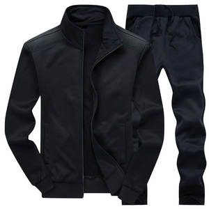 <b>Men's</b> High Quality Breathable Hoodies Sweat <b>Pants</b> Custom Logo Fitness Sets for Gym Sports Plain Solid Winter Tracksuits-OEM - Product Image 2