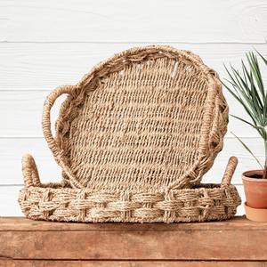 Ensemble de plateaux de service en herbe de mer, plateau de rangement en herbe de mer de haute qualité, excellent prix, conteneur de présentation en paille naturelle - Product Image 5