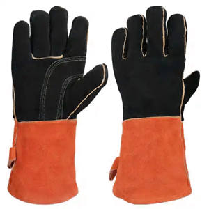 Guantes de Seguridad Industriales de Cuero Vacuno Negro Intenso, Resistentes al Calor, con Puño Antivibración para Soldadura - Product Image 6