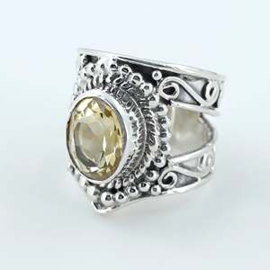 Navya <b>Craft</b> Women's Handmade 925 Sterling Silver <b>Ring</b> Citrine Oval Bezel Setting Gift for Women - Product Image 6