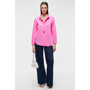 Chemise longue à manches longues en coton biologique 100% pour femme GRIMELANGE DELFINO, taille oversize - Product Image 1