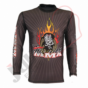 Rashguard de Manga Larga de Poliéster y Elastano de Primera Calidad al por Mayor, con Estampado Digital MMA, Personalizable, Transpirable, Unisex, de Secado Rápido - Product Image 1