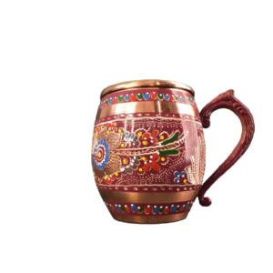 Taza de cobre puro con diseño en relieve de alta calidad a los mejores precios Taza de cobre de metal utilizada para el proveedor doméstico de la India - Product Image 3