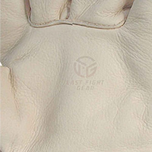 Gants de travail les plus vendus Gants en cuir de vachette fendu Double paume Rigger avec renfort arrière en coton avec rayures - Product Image 5