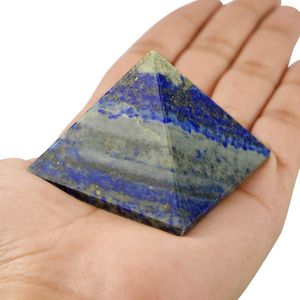 Pirámide de Lapislázuli, Cristal Natural Curativo para la Sabiduría, la Comunicación y la Claridad Mental, Decoración Reiki - Product Image 2