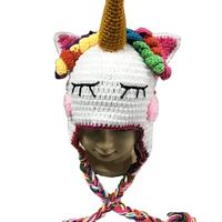 Gorro de Unicornio de Ganchillo de Alta Calidad, Lindo Gorro de Punto con Forma de Animal para Bebé, Niño o Niña, para Otoño o Primavera, Estilo de Dibujos Animados