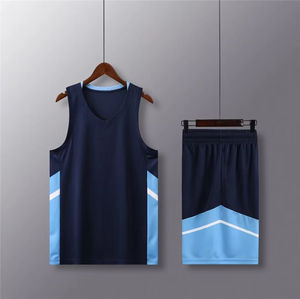 Maillots de basket-ball personnalisés pour équipe bleue pour adultes, taille plus, unisexe, respirant, 100% polyester, ensemble uniforme de basket-ball en gros - Product Image 4