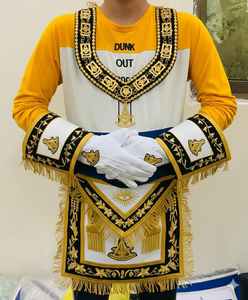 Delantal, Puños y Guantes Masónicos Bordados a Mano para Past Maestro, Negros HSE - Product Image 1