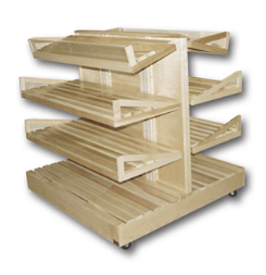 Étagères inclinées en bois dur pour l'exposition de pain et de produits de boulangerie - Product Image 2