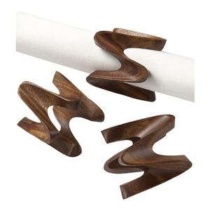 Rond de serviette en bois moderne Rond de serviette poli en bois à la mode Top vente Produits de décoration de table Anneaux de serviette - Product Image 4