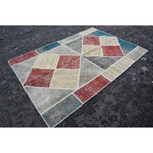 Cổ Điển Len Thảm Màu Be Và Màu Đỏ Chắp Vá Khu Vực Lớn 9X12 Hình Chữ Nhật Mô Hình Trừu Tượng Cho Lối Hoặc Hành Lang Latex Ủng Hộ - Product Image 3