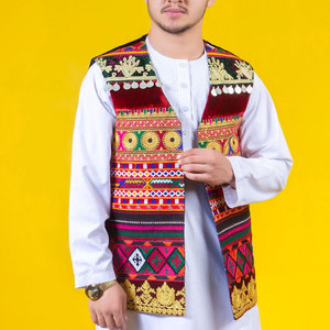 เสื้อกั๊กปักลายแบบครึ่งเอวสำหรับผู้ชาย,เสื้อโค้ทแฮนด์เมดแบบดั้งเดิมทำมือจากอัฟกานิสถาน - Product Image 4