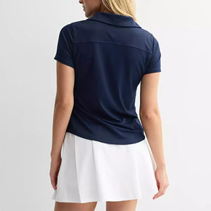 Meilleur prix pour femmes pour polos respirant de haute qualité à la mode col en V Logo personnalisé Options de taille d'été - Product Image 3