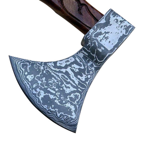 Hacha de acero de Damasco de fábrica de cubiertos OEM ODM personalizada al por mayor para cortar mango de madera duradero y al aire libre de grado industrial - Product Image 6