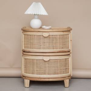 Bedside nightstand <b>side</b> board <b>drawer</b> rattan nightstands for bedroom artistic sideboard OEM customization accept - Product Image 3