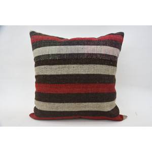 Oreiller patchwork en laine motif tartan multicolore 24x24 pouces Moelleux Vintage Leaves Design Woven Non-Slip Decorative - Product Image 1