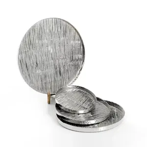 2024 moderne argent fini aluminium plaque mariage ensemble 3 forme carrée Dray Fruits Dates utilisation de service plateaux décoratifs - Product Image 3