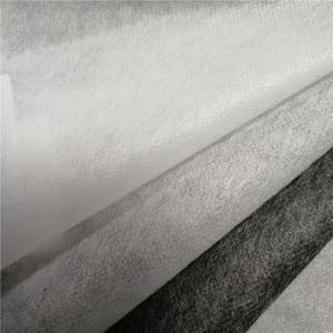 Tela de poliéster 100% no tejida resistente al agua resistente al encogimiento, entretela negra/blanca, Cruz Lisa para producción de ropa para niñas - Product Image 4