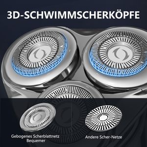 Afeitadora Eléctrica para Hombre, Afeitadora de Láminas, Afeitadora en Seco y Húmedo, Cuchilla Doble de Acero Inoxidable, Resistente al Agua IPX7, Recortadora de Barba - Product Image 5