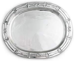 Royal Vintage Metal Round Shaped <b>Black</b> Food <b>Serving</b> Platter With Handle Indoor Parties Dining Table Decorative <b>Tray</b> For Home - Product Image 6