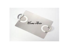 Plateau de service en acier inoxydable de couleur argentée avec plateau de service de thé et café de la plus haute qualité avec poignées en corde - Product Image 2