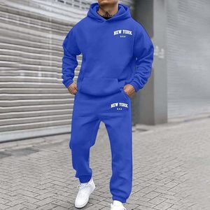 2 Piece <b>Sweatpants</b> and Hoodie <b>Set</b> Tracksuits for Men Vintage High Quality Men Tracksuit - Product Image 1