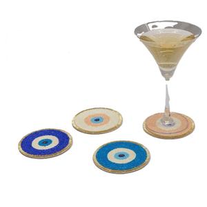 Indian Crafted Classic Style Beaded Coasters Custom Color Halloween Holiday Party Table Decoration <b>Glass</b> Mat <b>Placemat</b> - Product Image 2