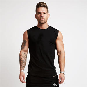 Camisetas sin Mangas Personalizadas con Logotipo para Hombre, Transpirables, de Punto, de Poliéster/Algodón, Estilo Casual Elegante para Gimnasio, Entrenamiento al Aire Libre - Product Image 3
