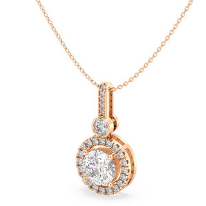 Collier pendentif en or massif 14 carats avec diamant de laboratoire HPHT CVD de conception personnalisée REYES pour femmes, meilleur cadeau de mariage, bijoux pour la mariée - Product Image 2