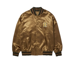 Premium Satin Varsity <b>Jackets</b> <b>Baseball</b> <b>Bomber</b> <b>Jackets</b> Men Classic Athletic Streetwear Front Logo Custom <b>Jacket</b> - Product Image 1