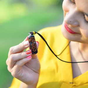 Collier pendentif en orgonite Feng Shui Tourmaline noire pierre précieuse personnalisée en forme de tuyau Bijoux énergétiques de protection EMF - Product Image 2